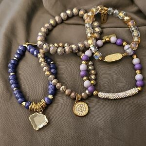 Erimish Gold and Purple Bracelet Set